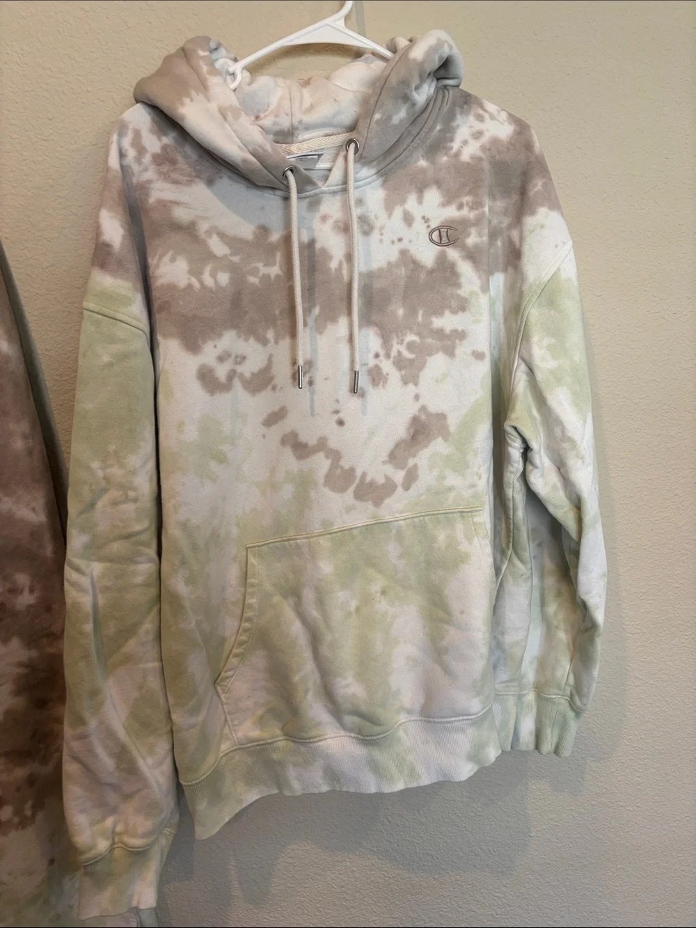 2X Champion Tie-Dye women’s Sweatpants & Hoodie SET- Taupe & Light Green